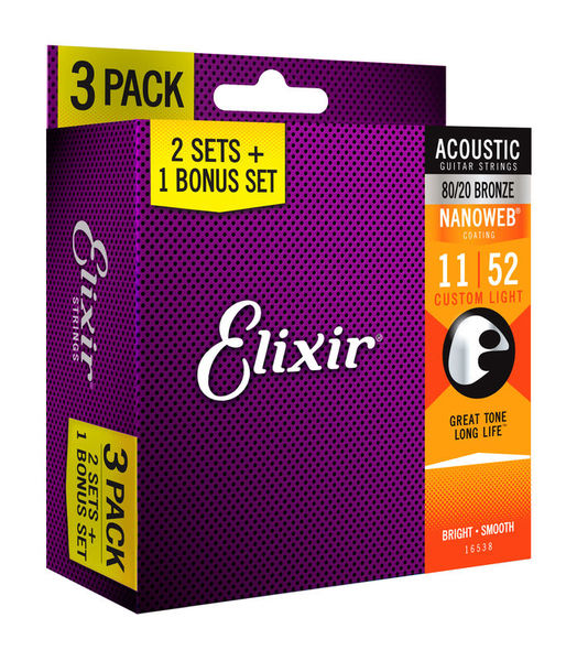 Nanoweb Custom Light Acou- 3P Elixir